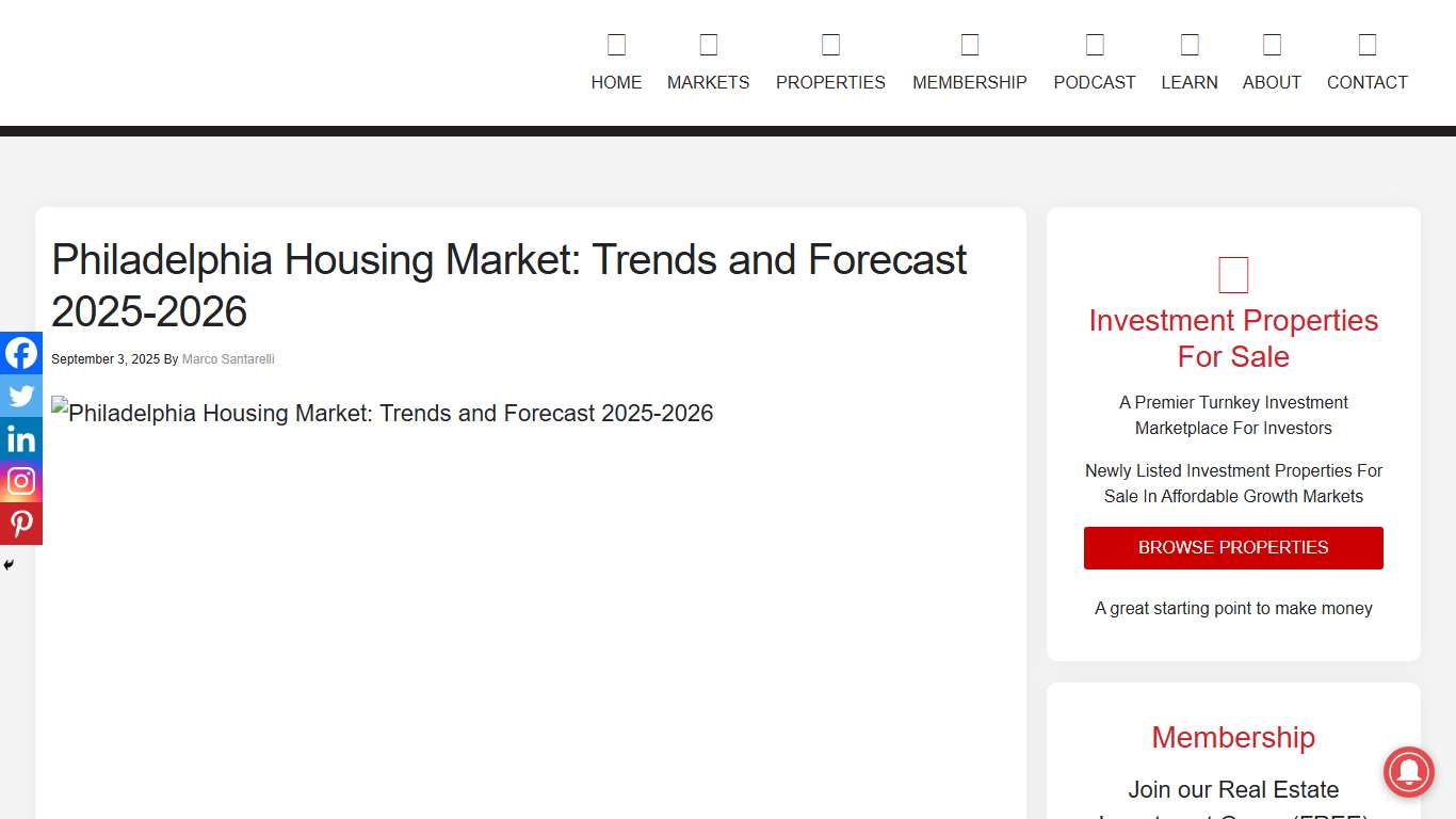 Philadelphia Housing Market: Trends and Forecast 2025-2026